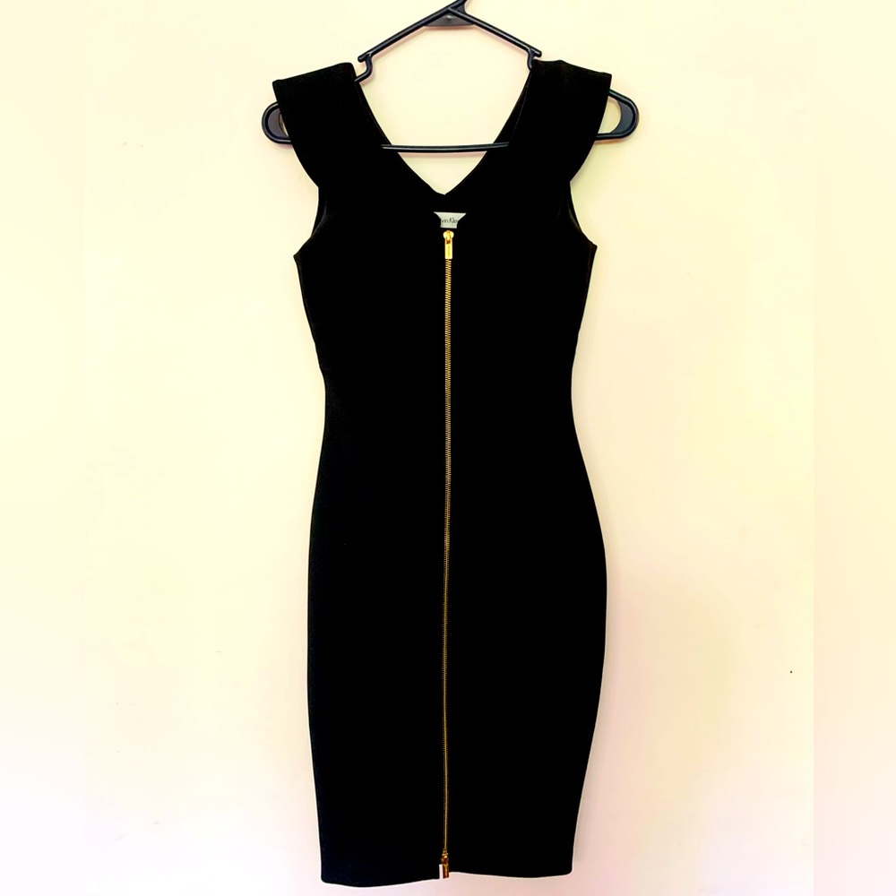 Black Calvin Klein front zipper dress